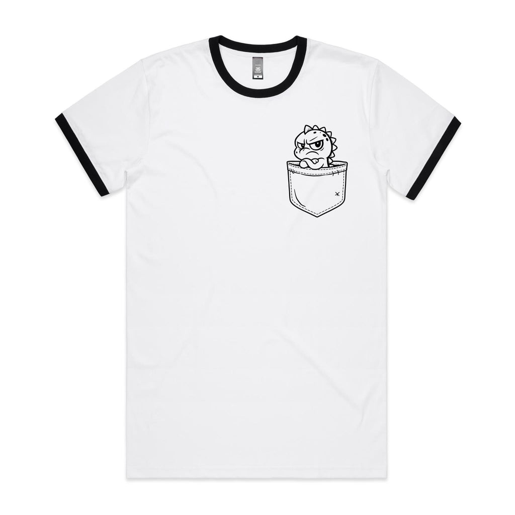 Grumpasaurus - Pocket Peeper - Staple Ringer Tee