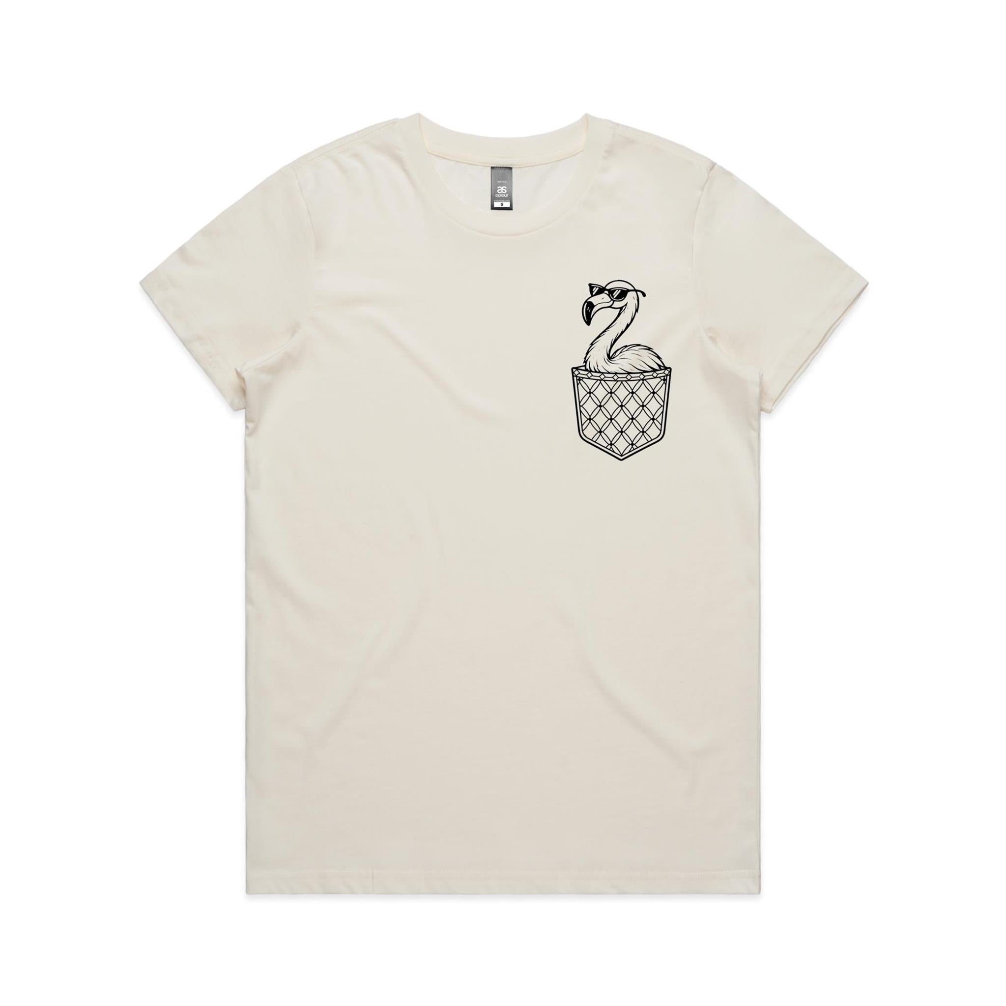Flamingo - Pocket Peeper - Maple Tee