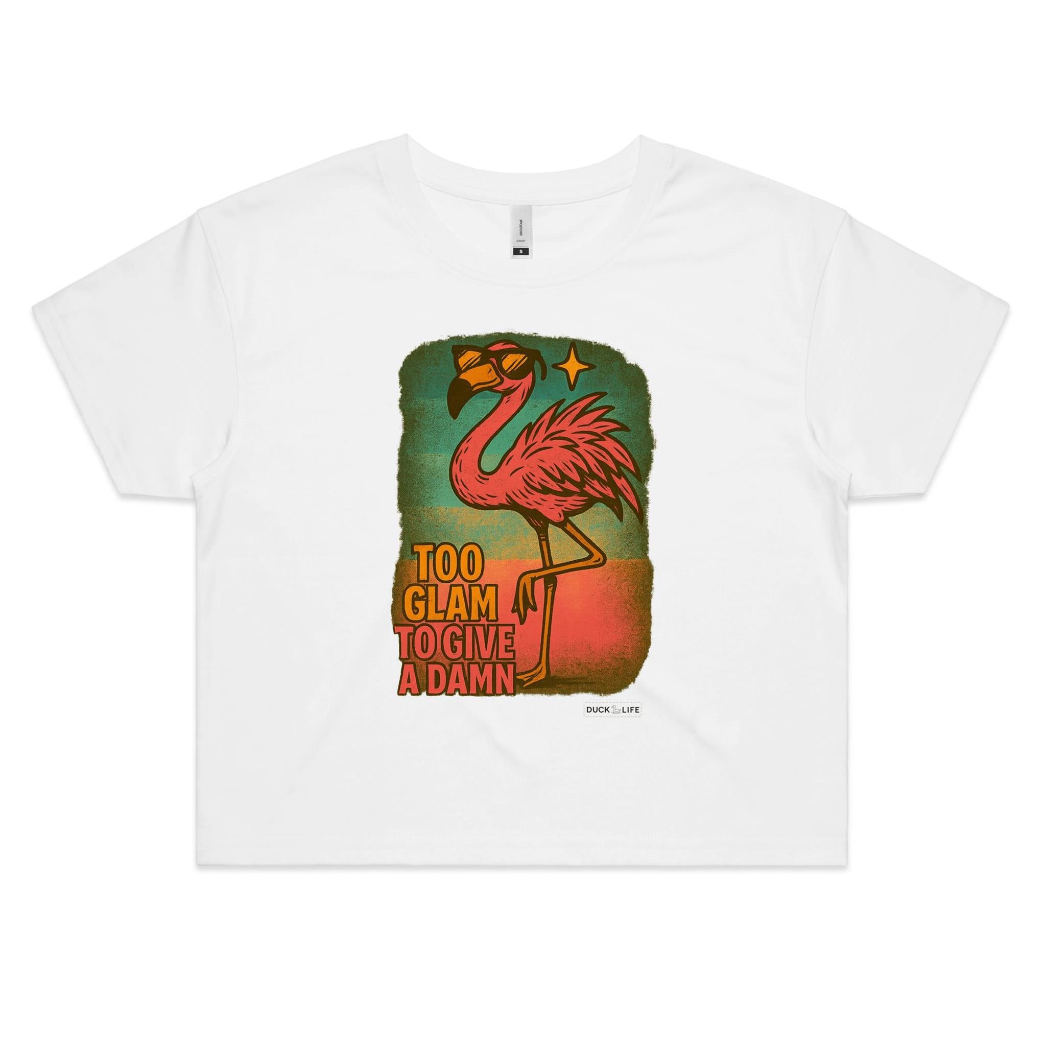 'Too Glam to Give a Damn' - Crop Tee