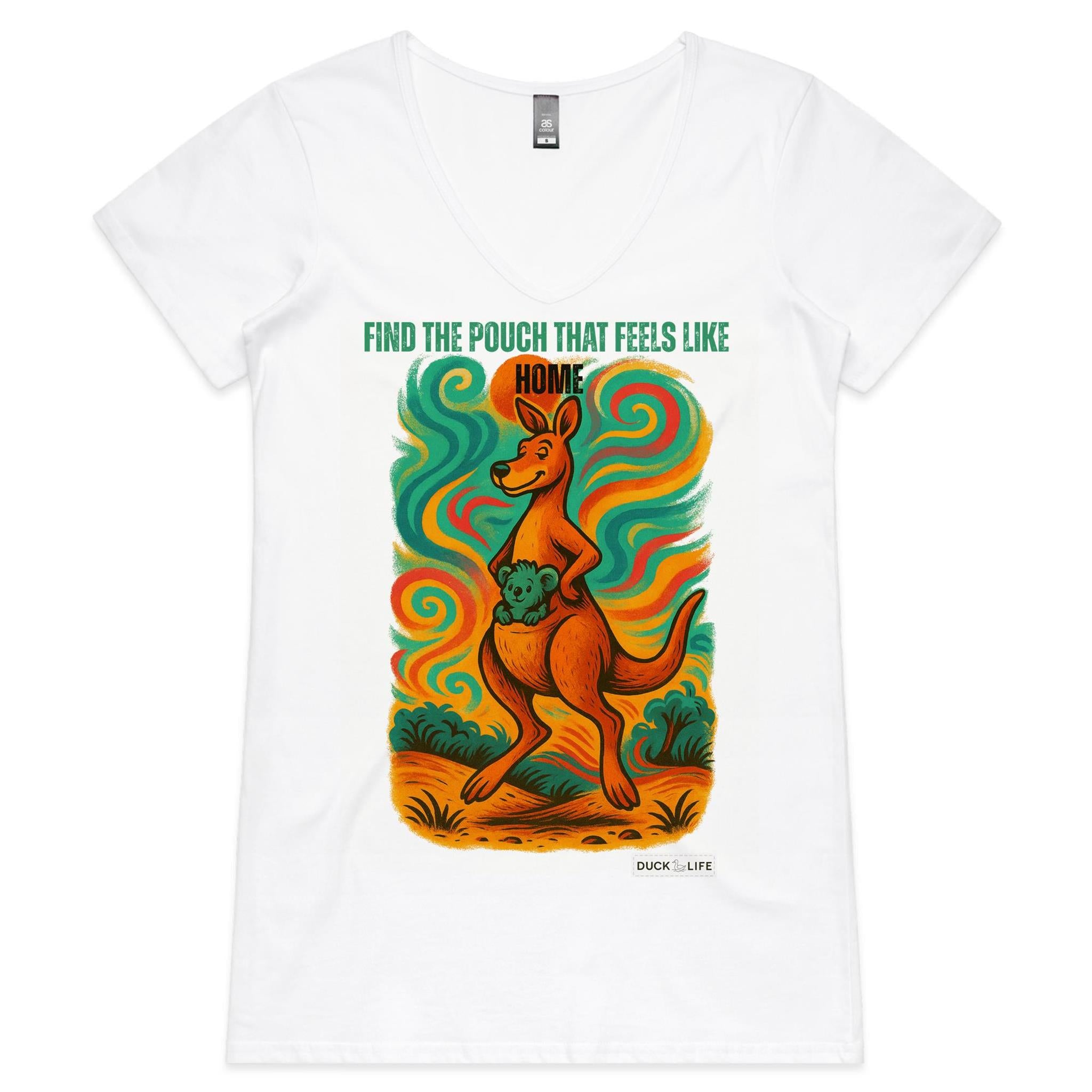 'Find The Pouch' - V-Neck Tee