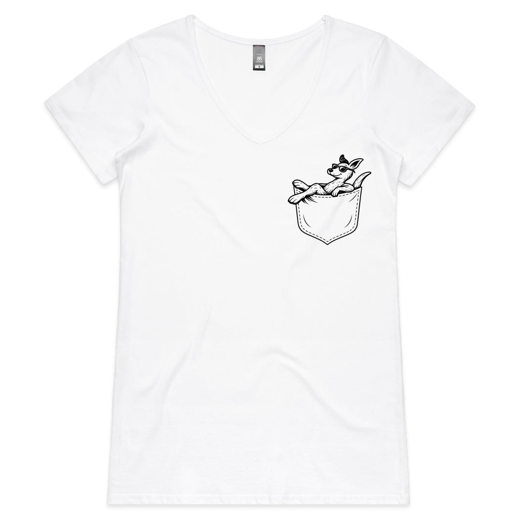 Kangaroo - Pocket Peeper - V-Neck Tee