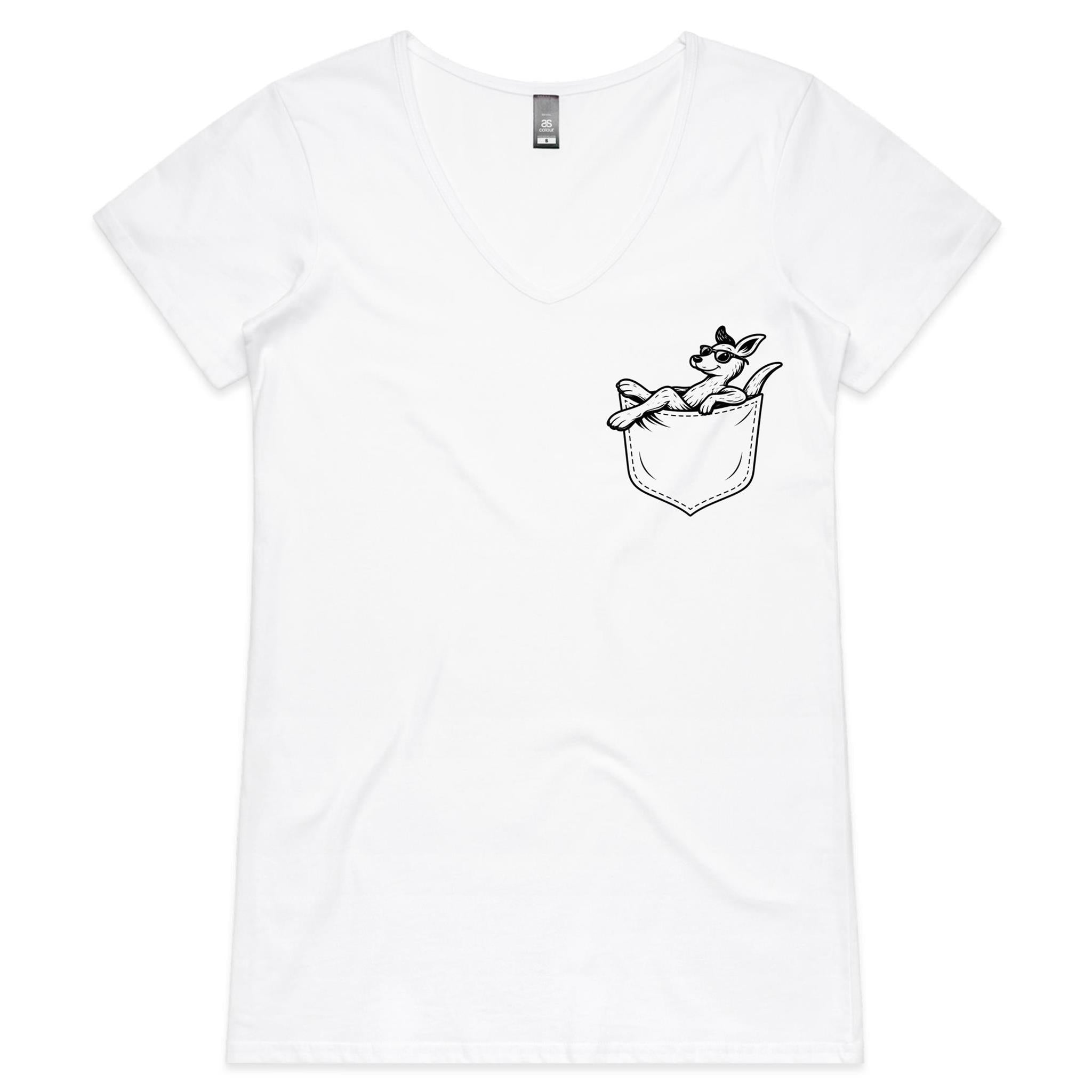 Kangaroo - Pocket Peeper - V-Neck Tee