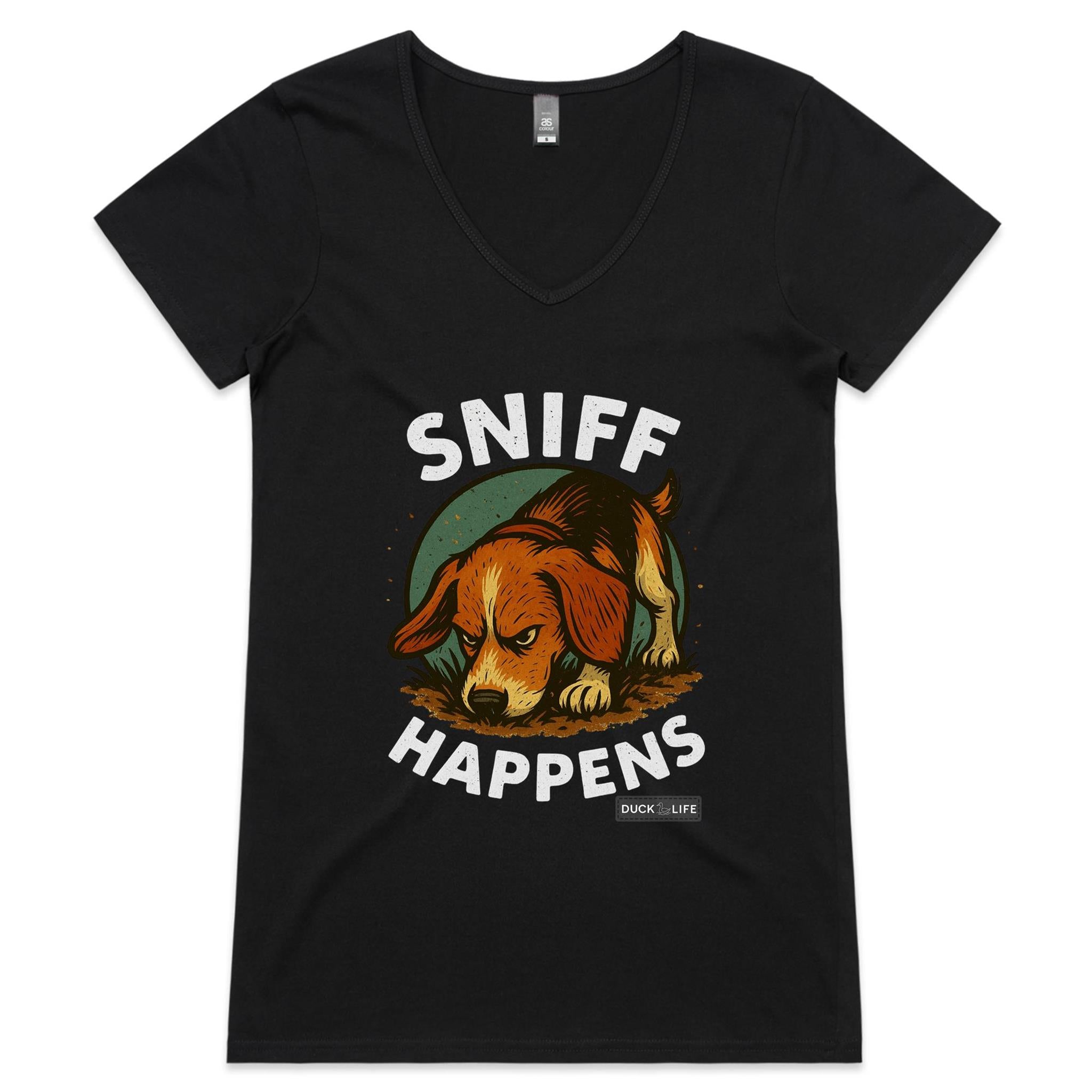 'Sniff Happens' - V-Neck Tee