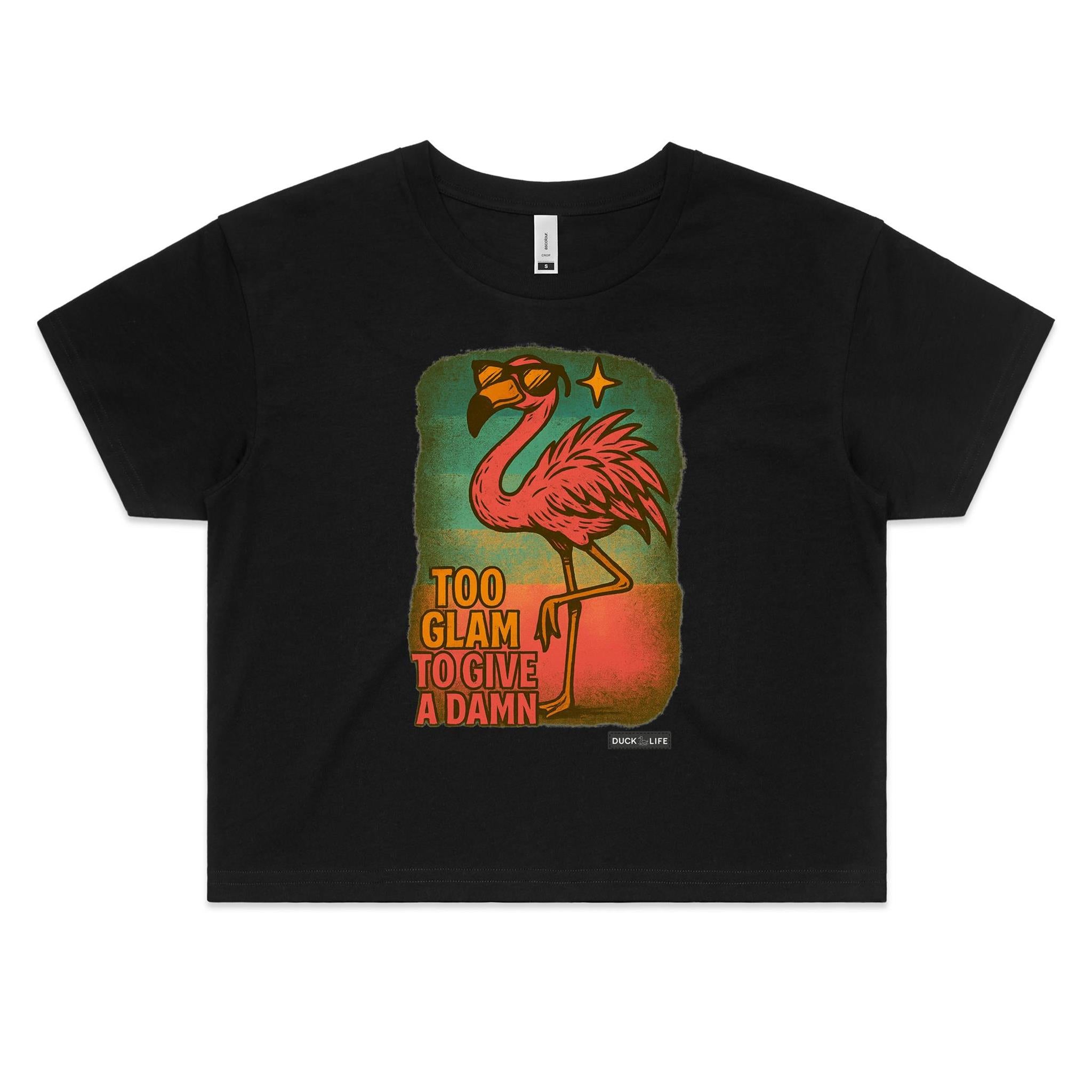 'Too Glam to Give a Damn' - Crop Tee