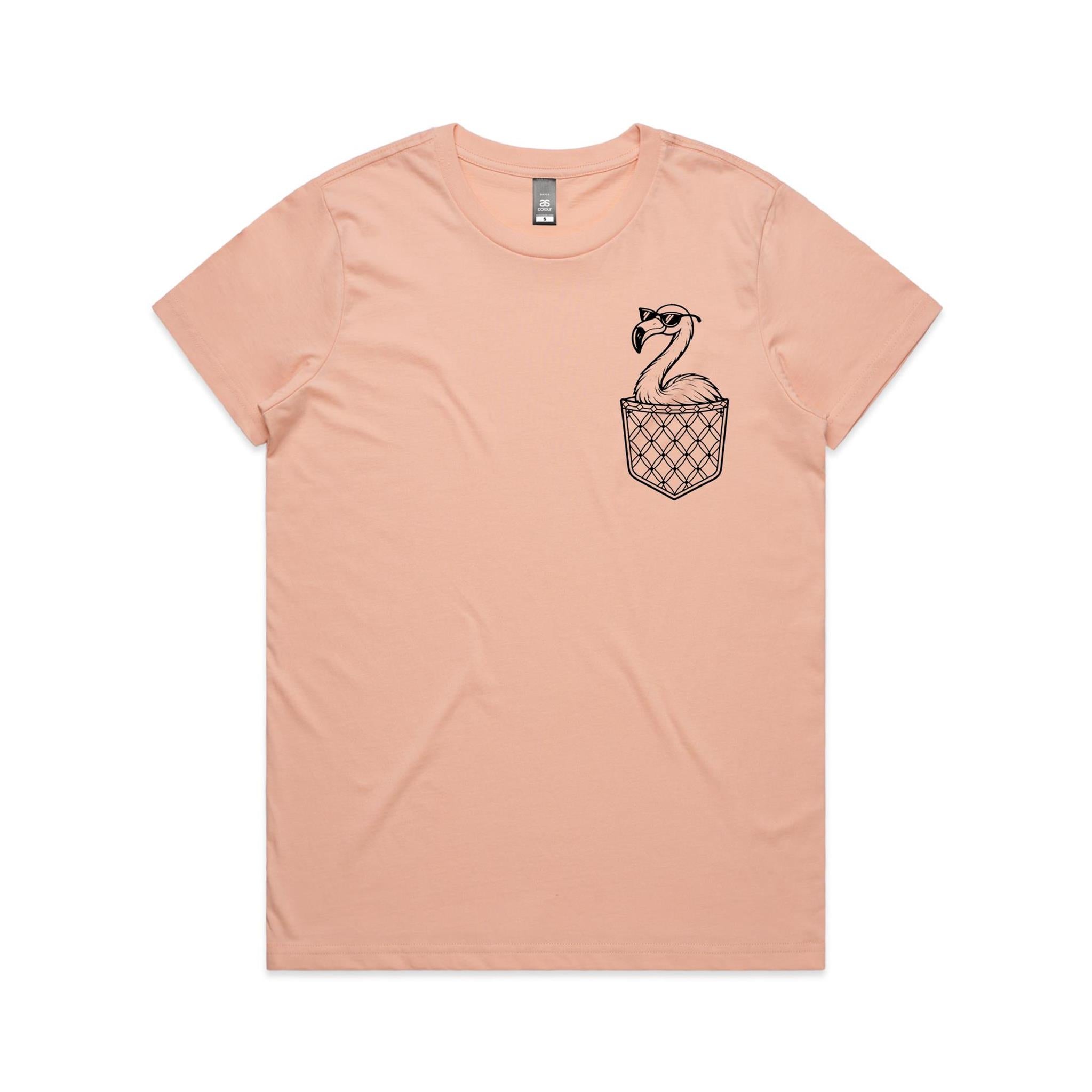 Flamingo - Pocket Peeper - Maple Tee