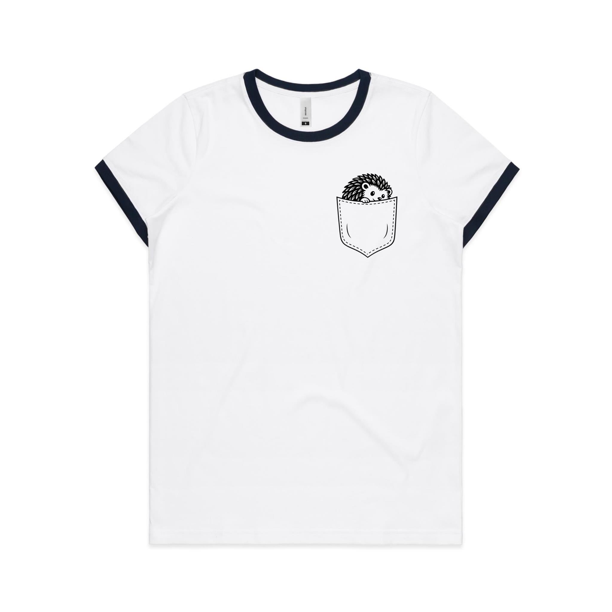 Hedgehog - Pocket Peeper - Maple Ringer Tee