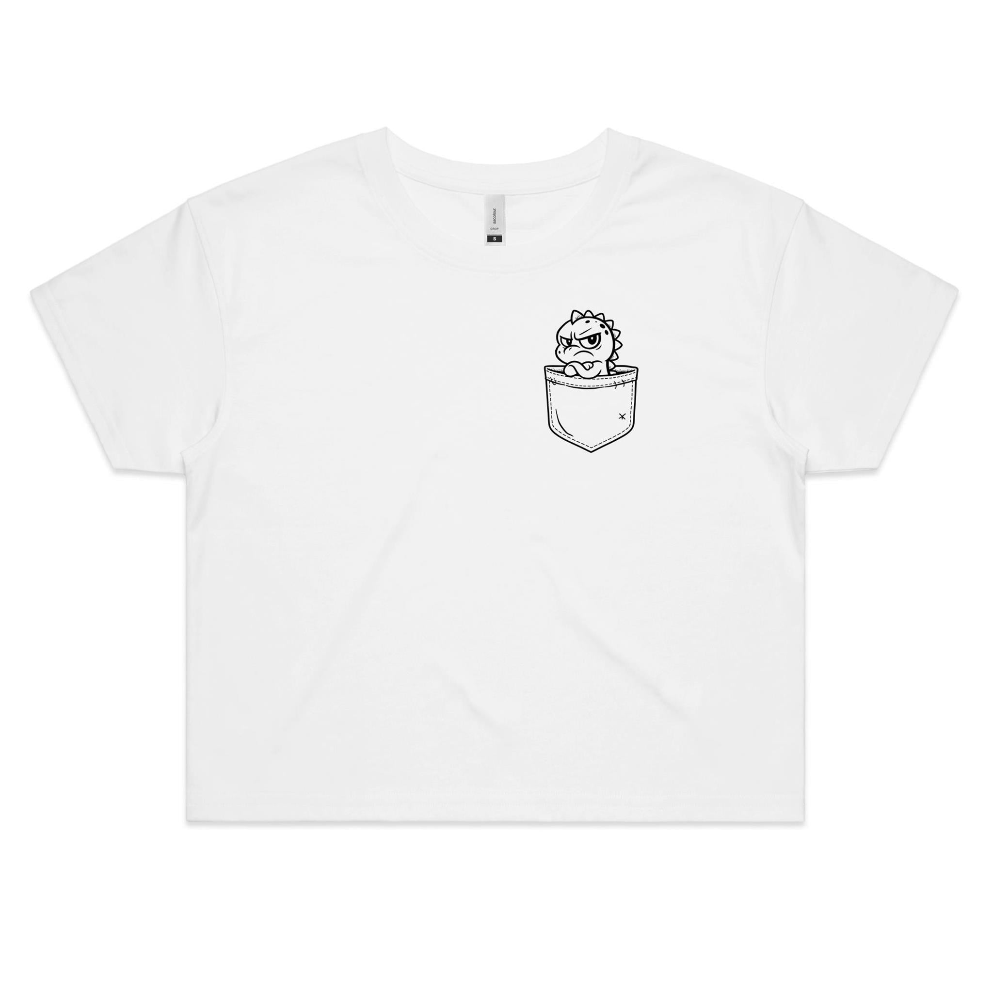 Grumpasaurus - Pocket Peeper - Crop Tee