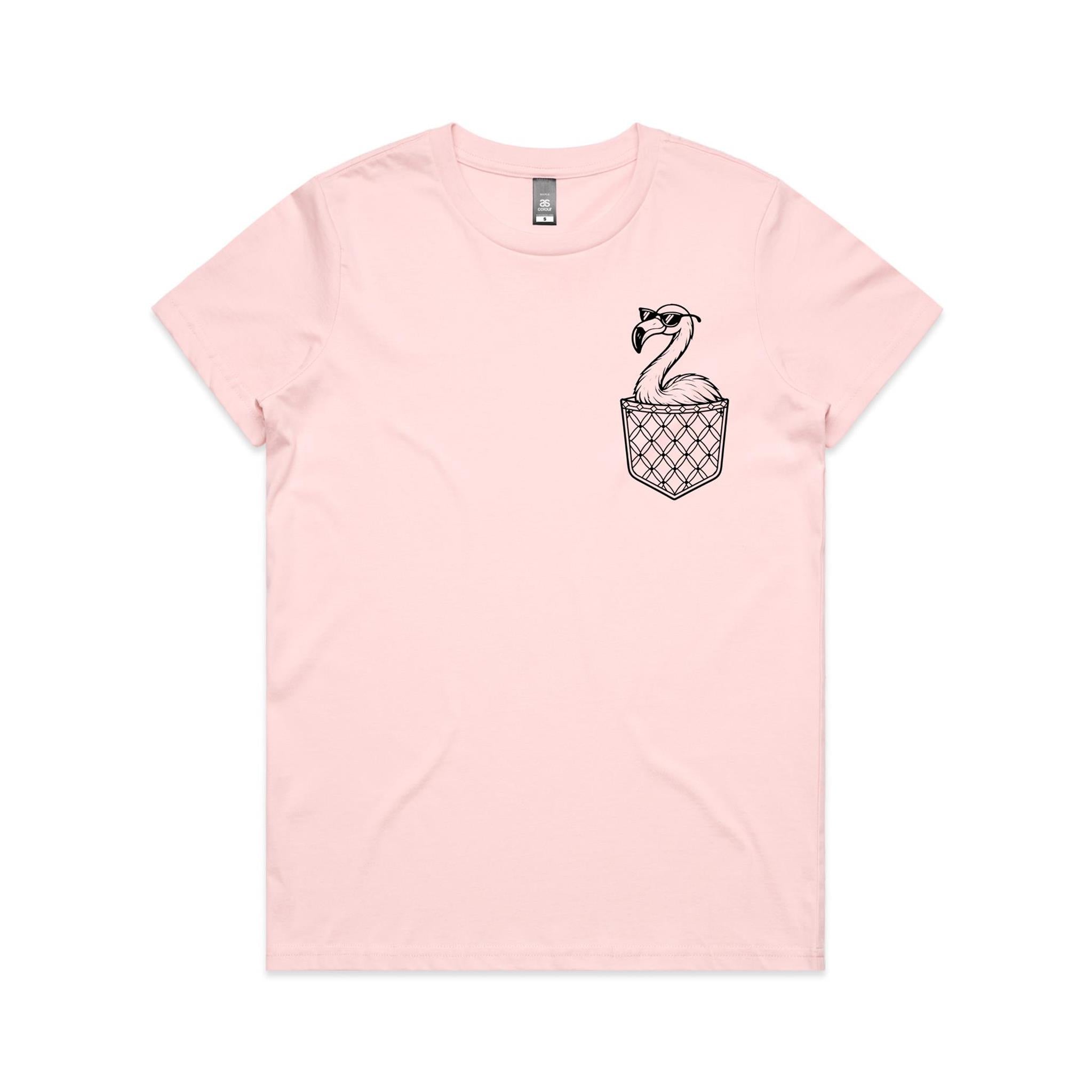 Flamingo - Pocket Peeper - Maple Tee