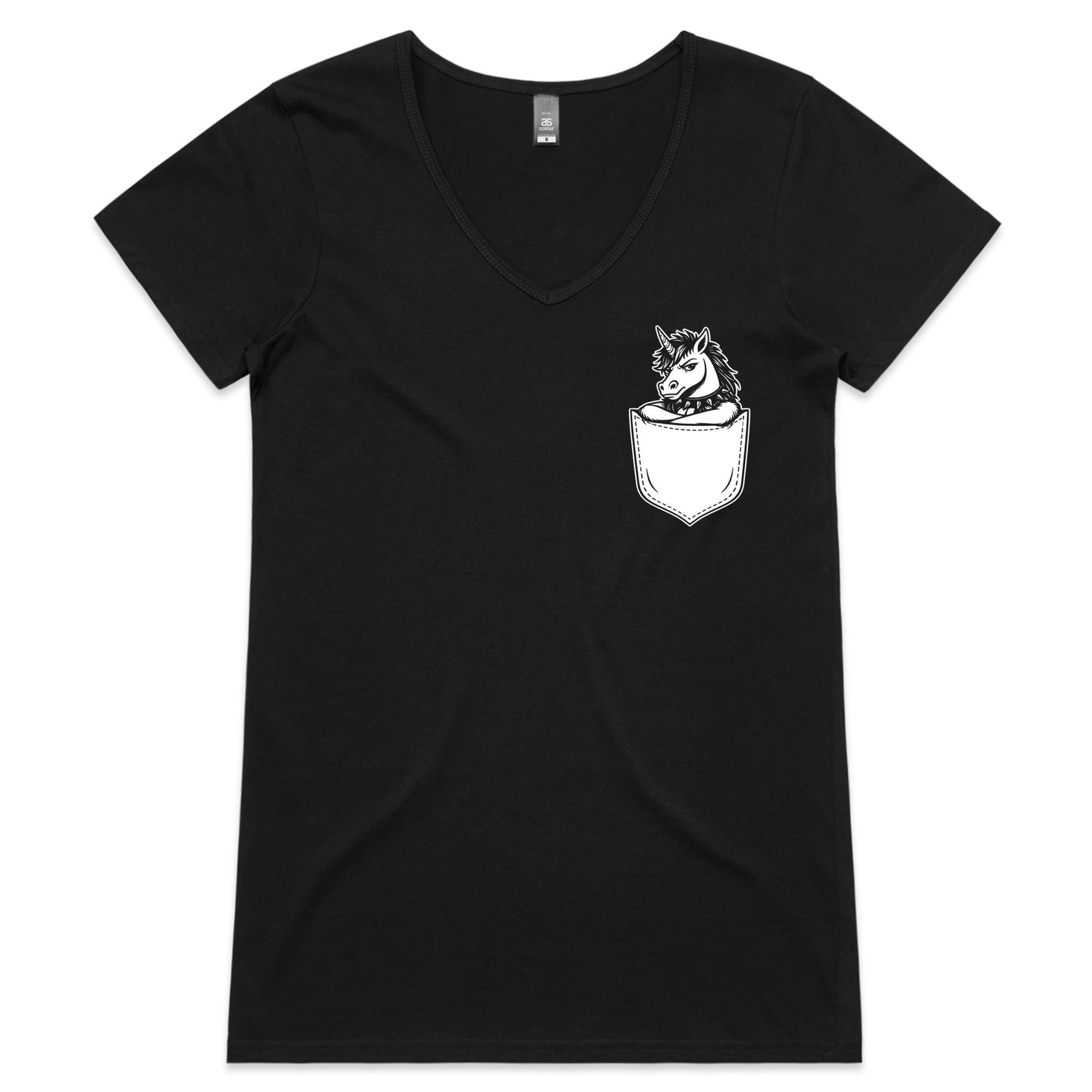 Unicorn - Pocket Peeper - V-Neck Tee