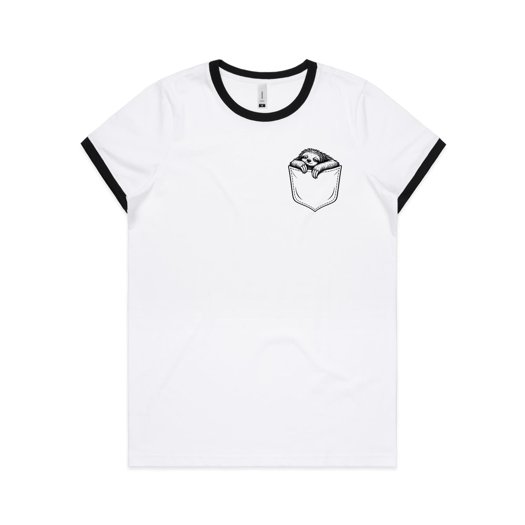 Sloth - Pocket Peeper - Maple Ringer Tee