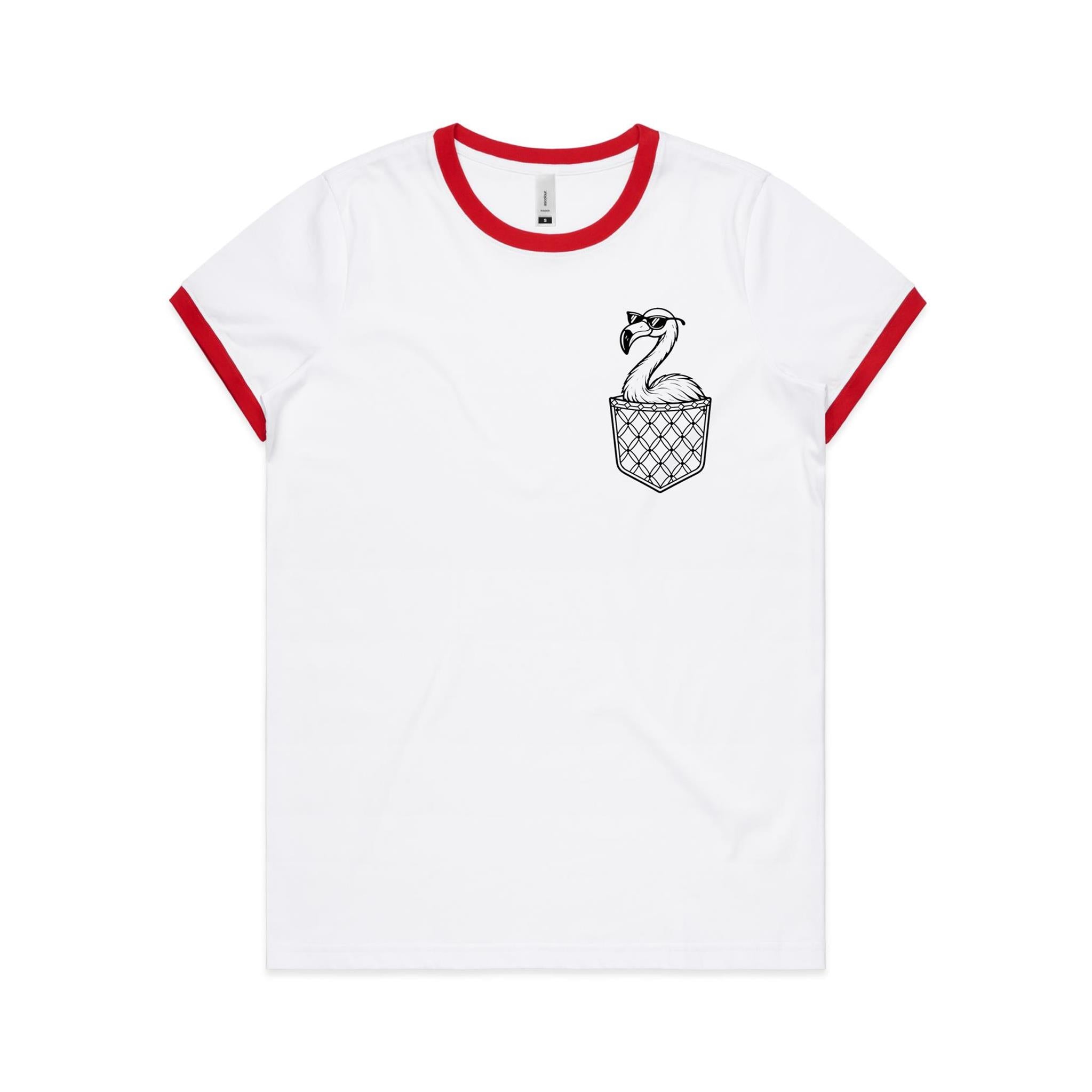 Flamingo - Pocket Peeper - Maple Ringer Tee