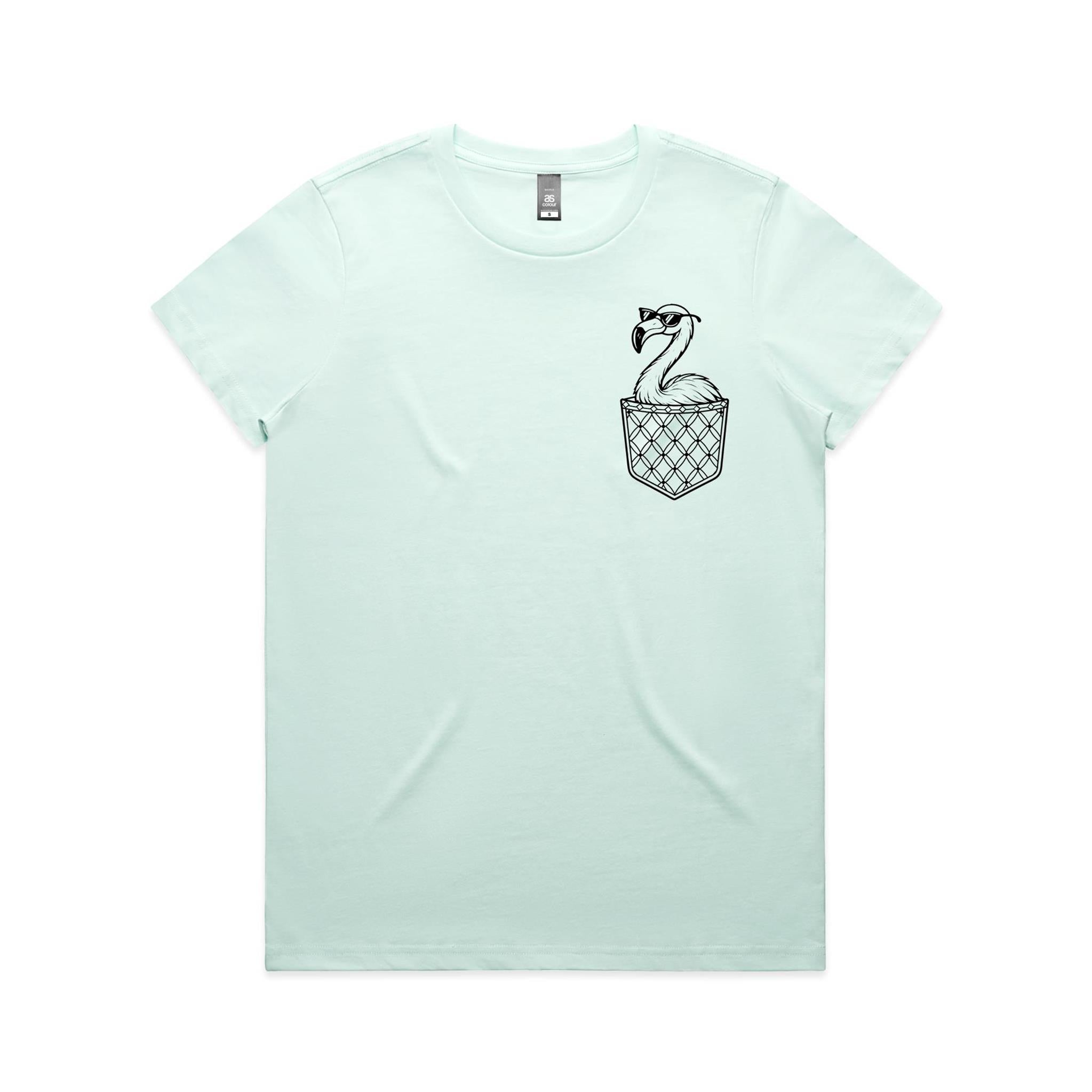 Flamingo - Pocket Peeper - Maple Tee