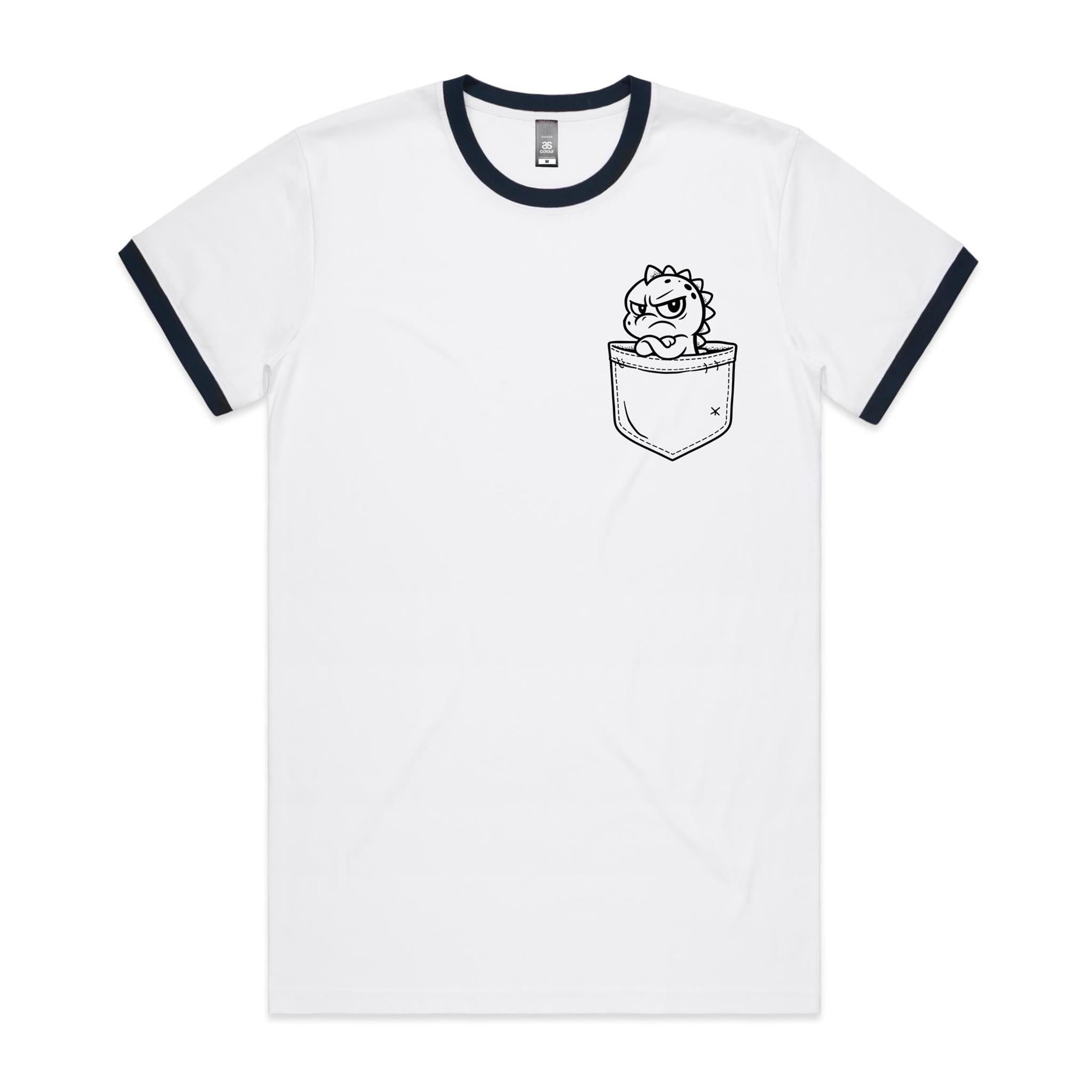 Grumpasaurus - Pocket Peeper - Staple Ringer Tee