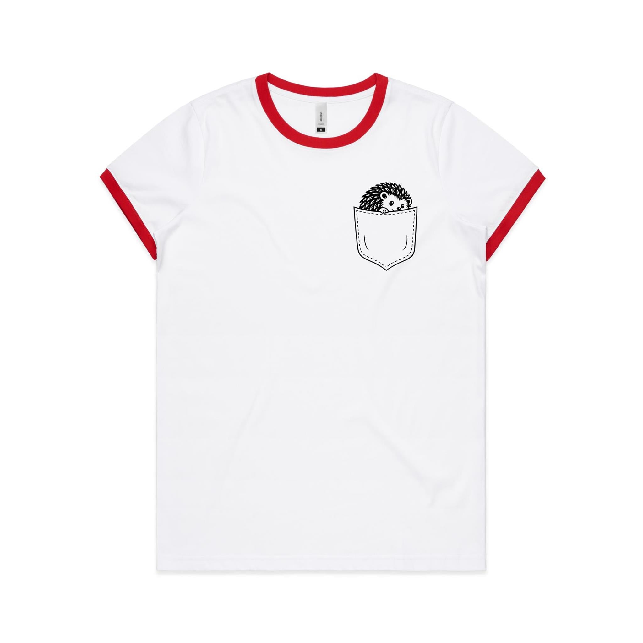 Hedgehog - Pocket Peeper - Maple Ringer Tee