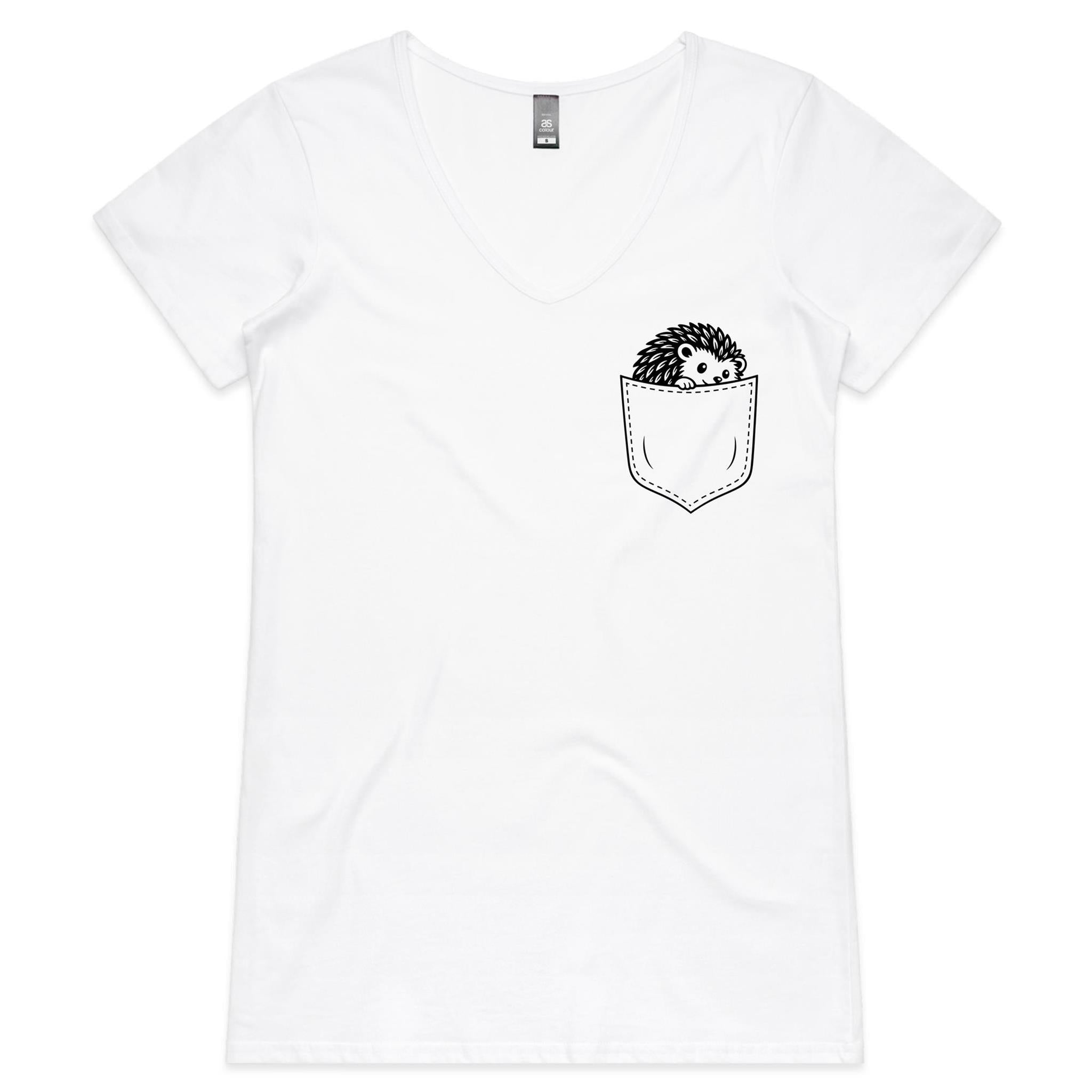 Hedgehog - Pocket Peeper - V-Neck Tee