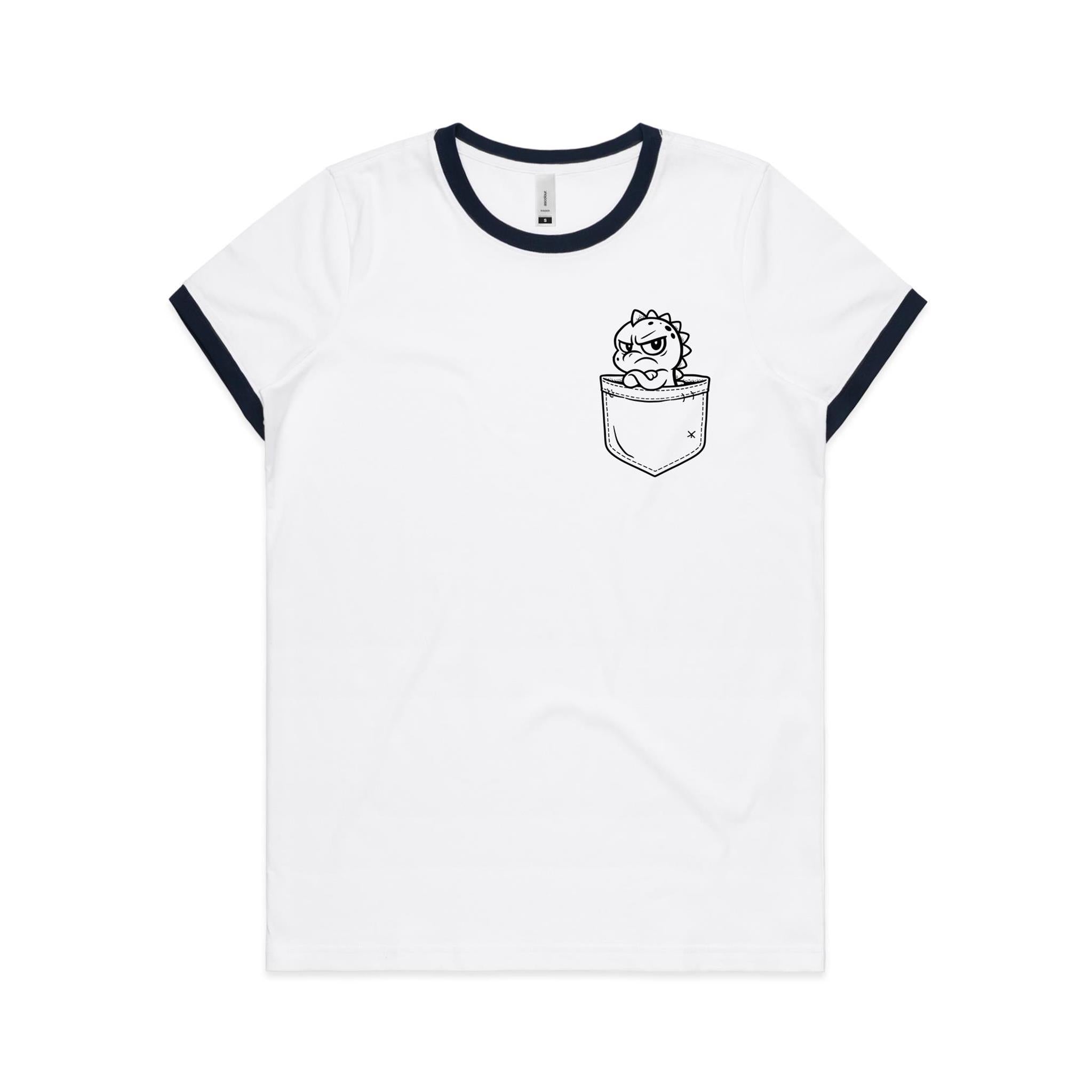 Grumpasaurus - Pocket Peeper - Maple Ringer Tee