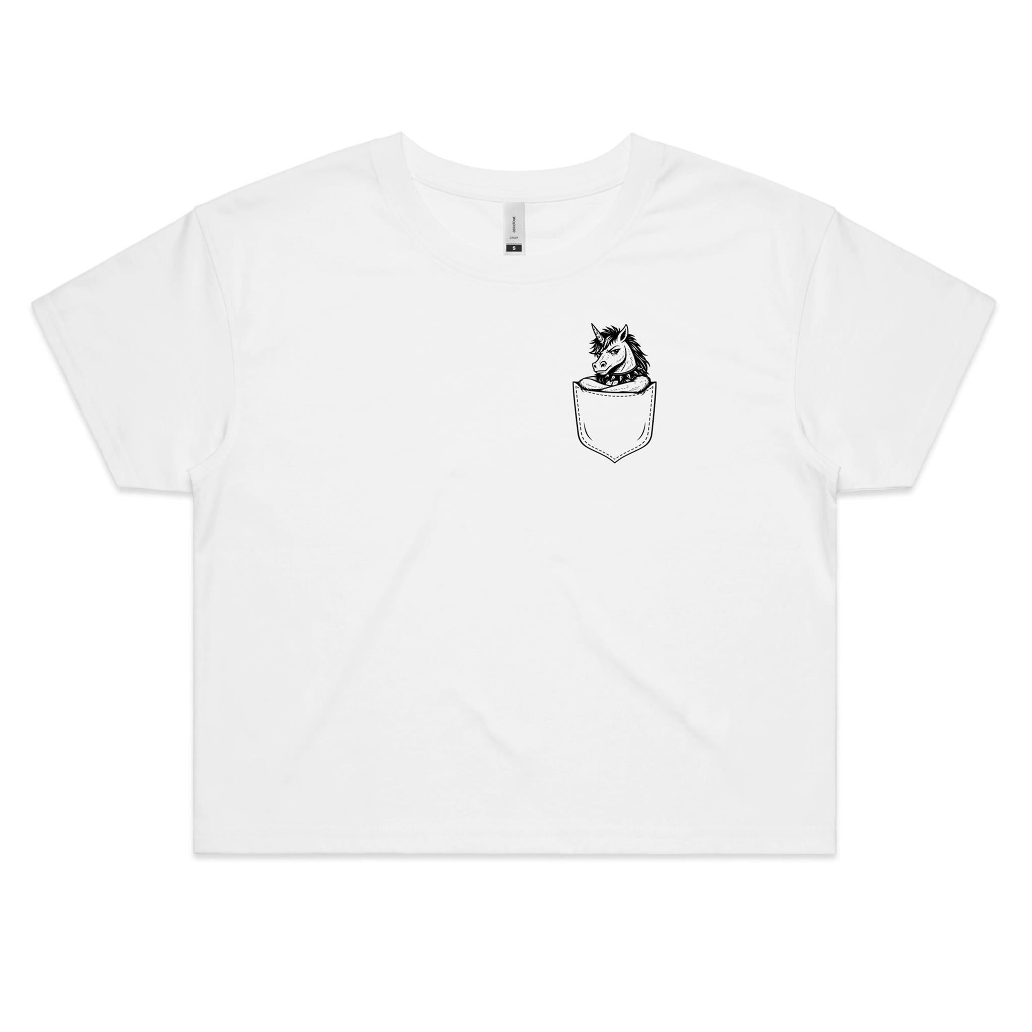 Unicorn - Pocket Peeper - Crop Tee