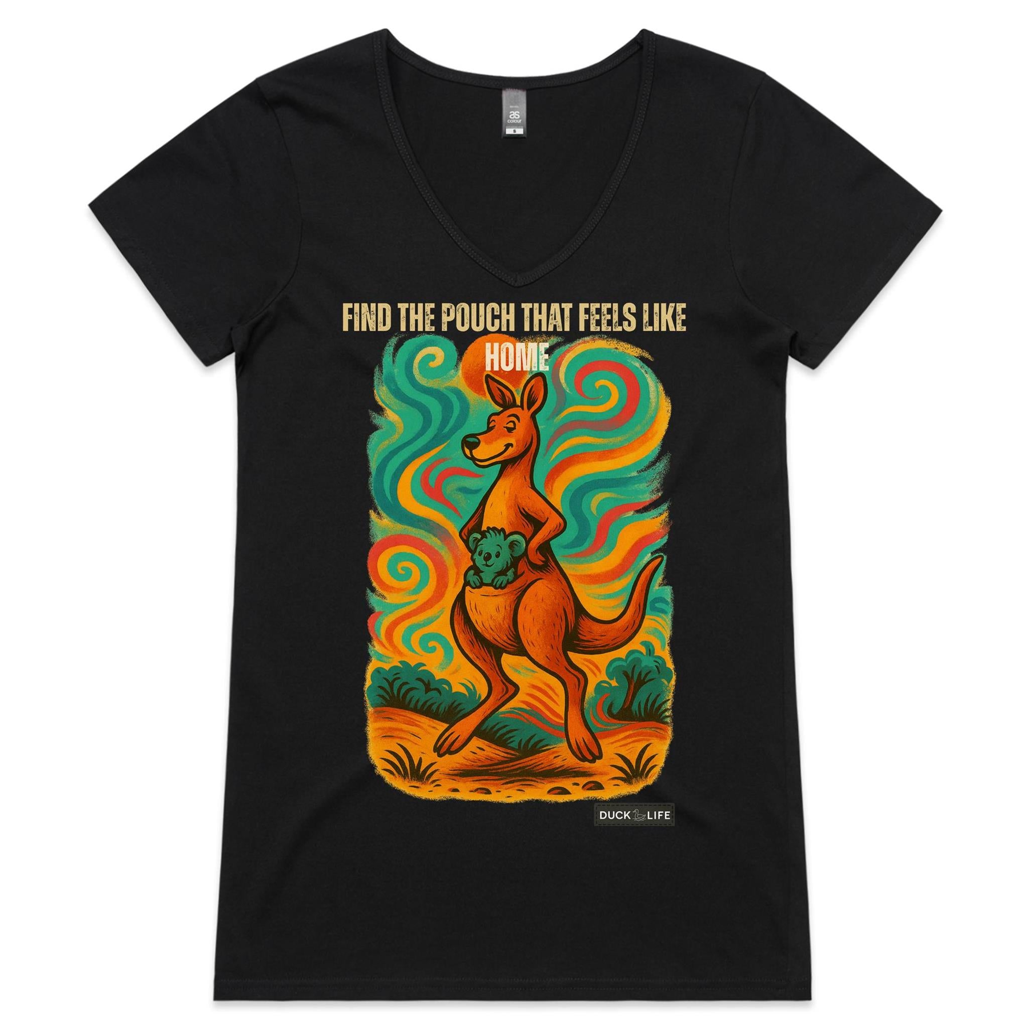 'Find The Pouch' - V-Neck Tee