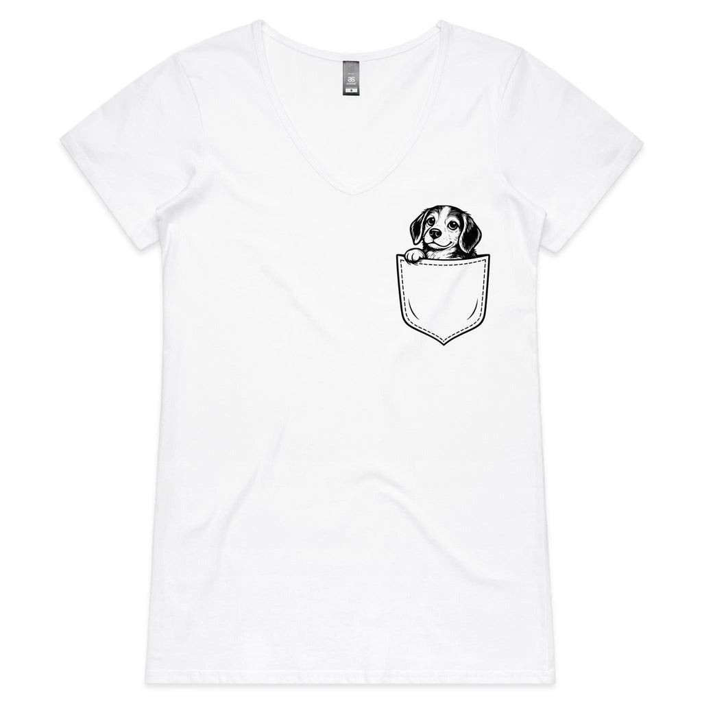 Beagle - Pocket Peeper - V-Neck Tee