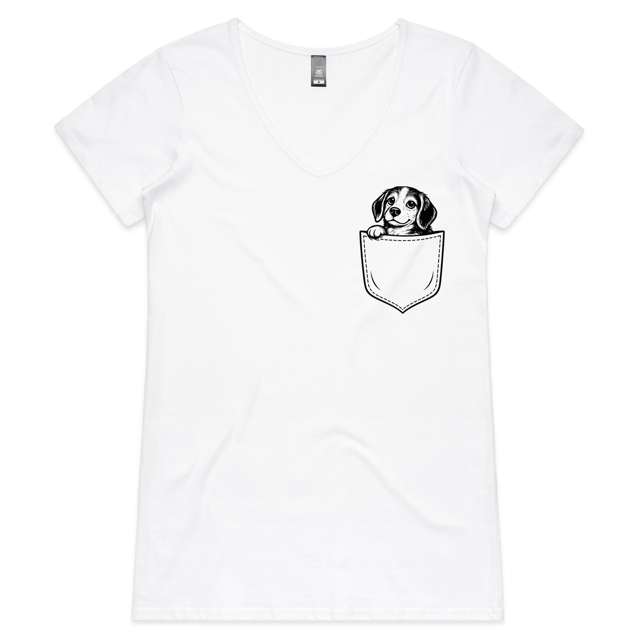 Beagle - Pocket Peeper - V-Neck Tee